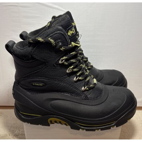Columbia Winter Boots Mens Bugaboot II Waterproof Insulated 9.5 Black Yellow - Picture 2 of 13